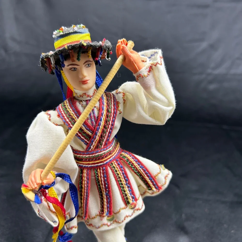 Vintage 1984 Romanian Folk Dancer Doll Traditional Arta Crisana Hotel Bucuresti